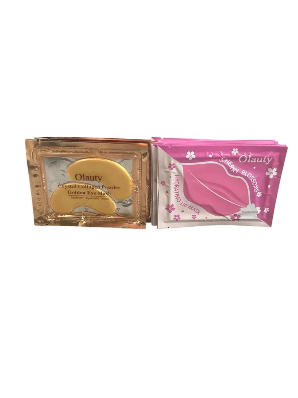 10 Piece Olauty Golden Eye Pads & Cherry Blossom Lip Masks  (SET FOR BUY NOW)
